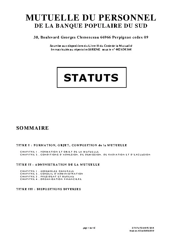 Statuts